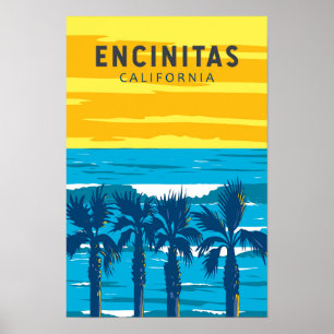 Encinitas Kalifornien Reise Kunst Vintage Poster