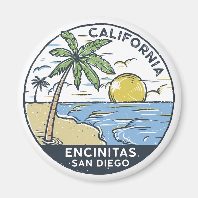 Encinitas San Diego Vintag Magnet (Vorne)