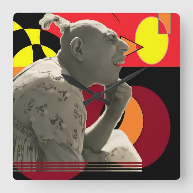 Encircled Hour of Delicacy Quadratische Wanduhr (Vorderseite)