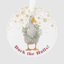 Enck the Halls Christmas Duck Ornament