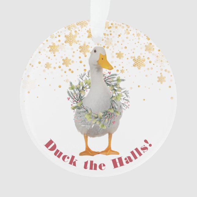 Enck the Halls Christmas Duck Ornament (Vorderseite)