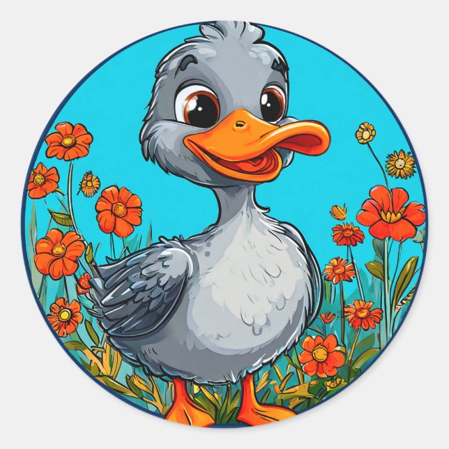 Enckeln von Cartoon Runder Aufkleber (Vorderseite)