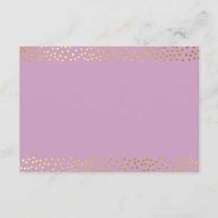ENCLOSURE CARD rustikales Gold Mini Confetti lila Begleitkarte