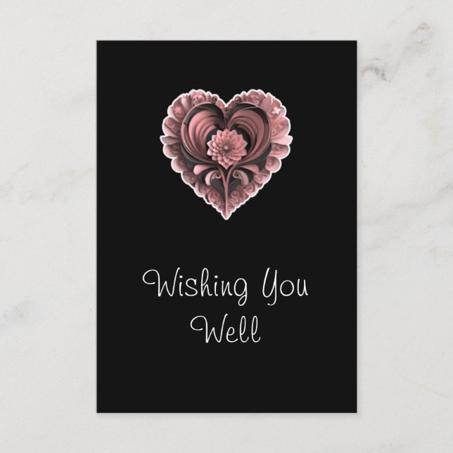 Enclosure Card Wedding Red Heart Floral Insert (Vorderseite)