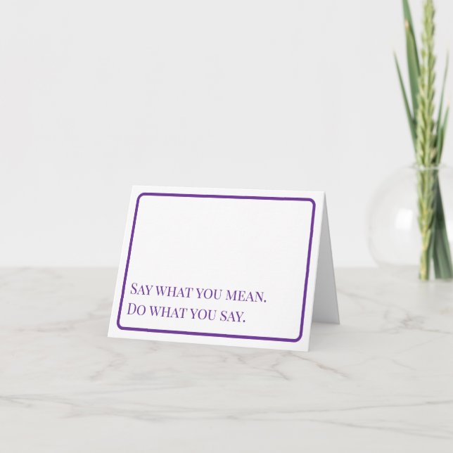 Encouragement: Say and Do Notecard Dankeskarte (Vorderseite)