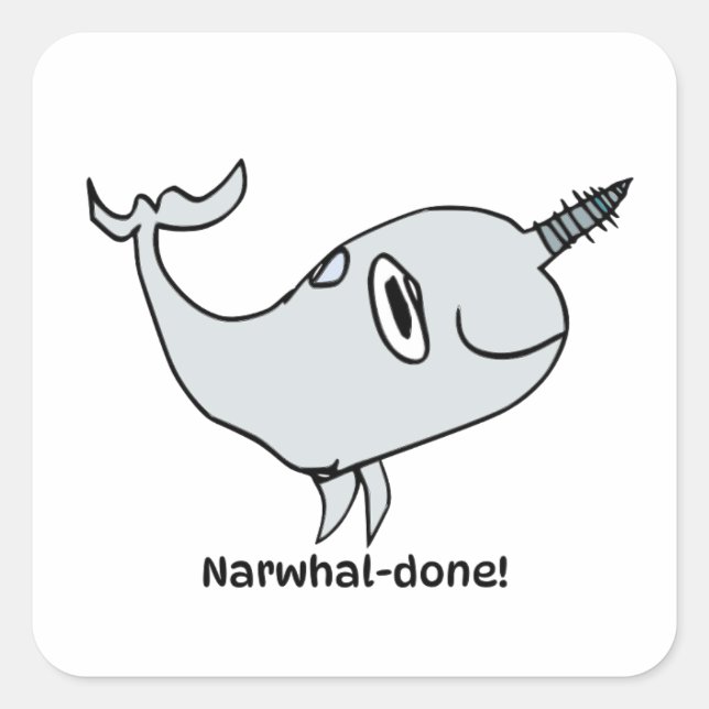 Encouragement Sticker for Kids - Narwhal (Vorderseite)