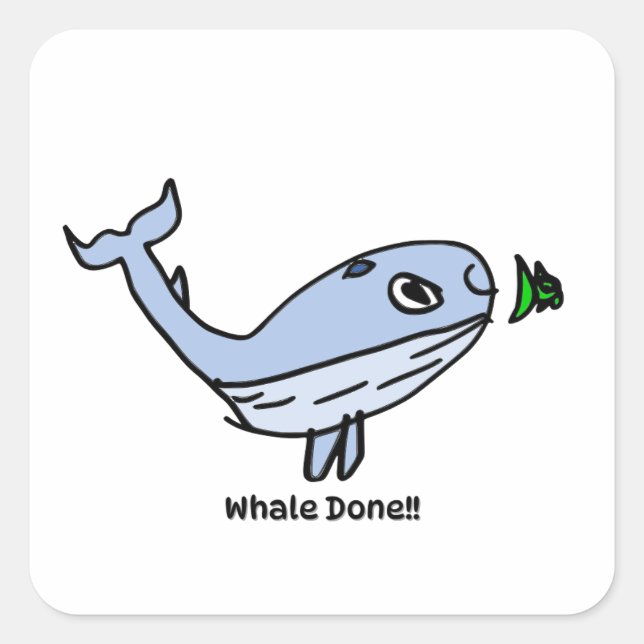 Encouragement Sticker for Kids - Whale (Vorderseite)