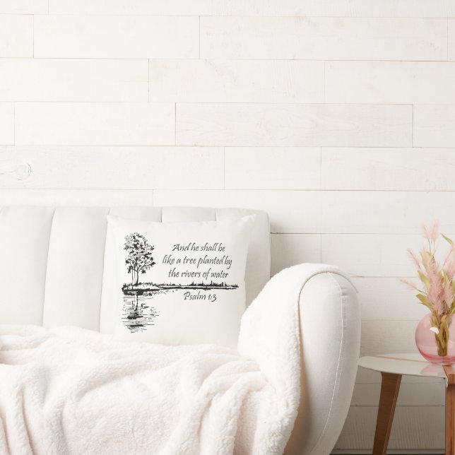 Encouraging Scripture Psalm 1:3  Kissen (Liege)