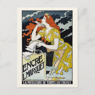 Encre L. Marquet France Vintage Poster 1892 Postkarte
