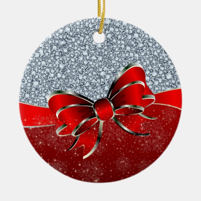 Encrusted Diamonds Look Glitzer Patter Keramikornament (Vorne)