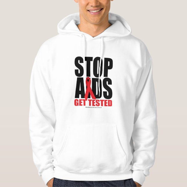 End-AIDS: Erhalten Sie geprüft Hoodie (Vorderseite)