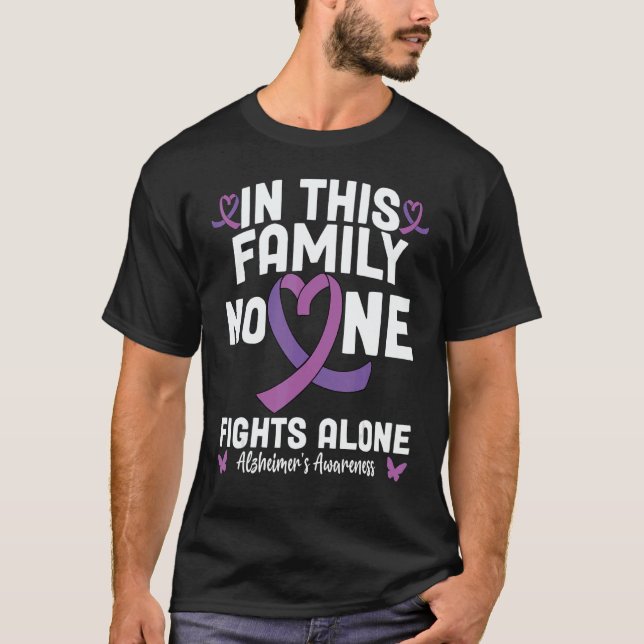 End Alz Alzheimers Ribbon Purple Alzheimer's Aware T-Shirt (Vorderseite)