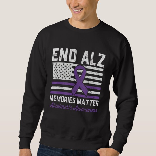 End Alz Memories Matter Alzheimers Awareness Purpl Sweatshirt (Vorderseite)