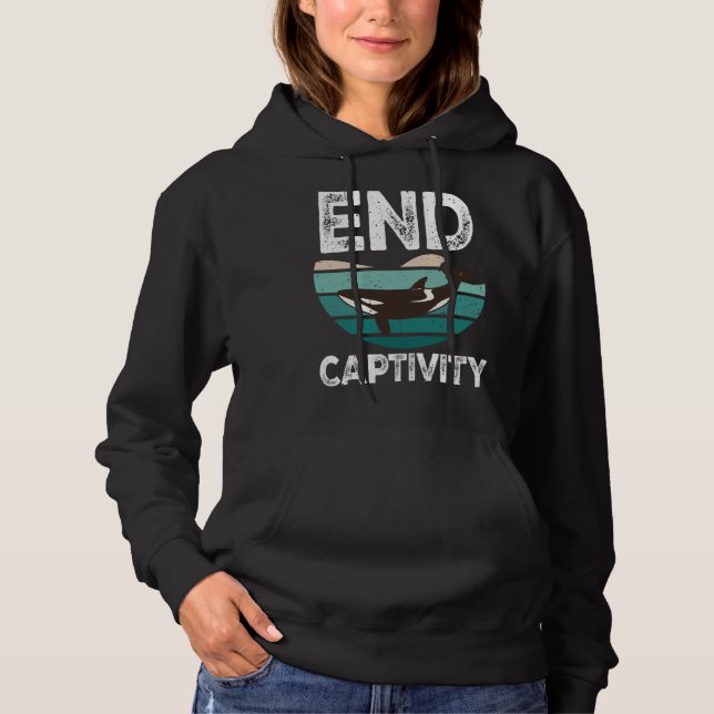 End Captivity Orca Sea Mamal Lover Hoodie (Vorderseite)