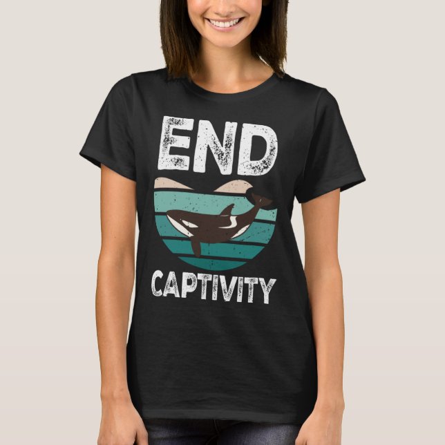 End Captivity Orca Sea Mamal Lover T-Shirt (Vorderseite)