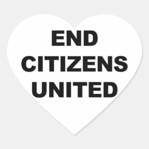 End Citizens United Herz-Aufkleber