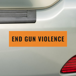 End Gun Gewalt Orange und Schwarz minimalistisch Autoaufkleber