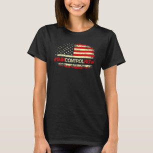 End Gun Gewalt Retro American Flag T-Shirt