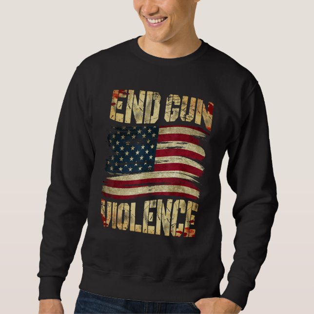 End Gun Violence Awareness US Flag Gun Control Sweatshirt (Vorderseite)