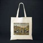 End of Day Cows Whimsical Farmhouse Cows Vintage Tragetasche<br><div class="desc">This tote bag features three cows resting on a peaceful farm at sunset. The warm countryside scene makes it perfect for cow lovers, fans of farm animals, and anyone who enjoys tranquil rural and outdoor artwork. Great for everyday use, grocery shopping, school, or casual outings. A charming tote bag for...</div>