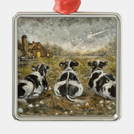 End of Day - Cows Whimsical Farmhouse Home  Ornament Aus Metall