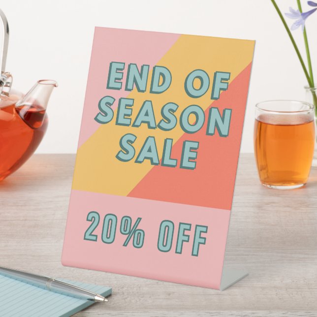 End of Season Sale Sign, 20% Off Tabletop  Sockelschild (In Situ)