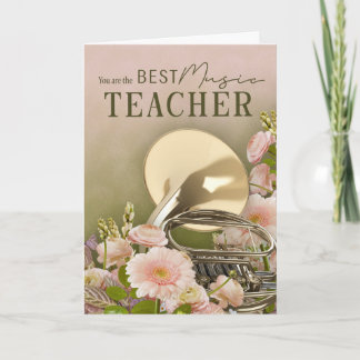 End-Of-Year French Horn Music Teacher Thank Card Karte