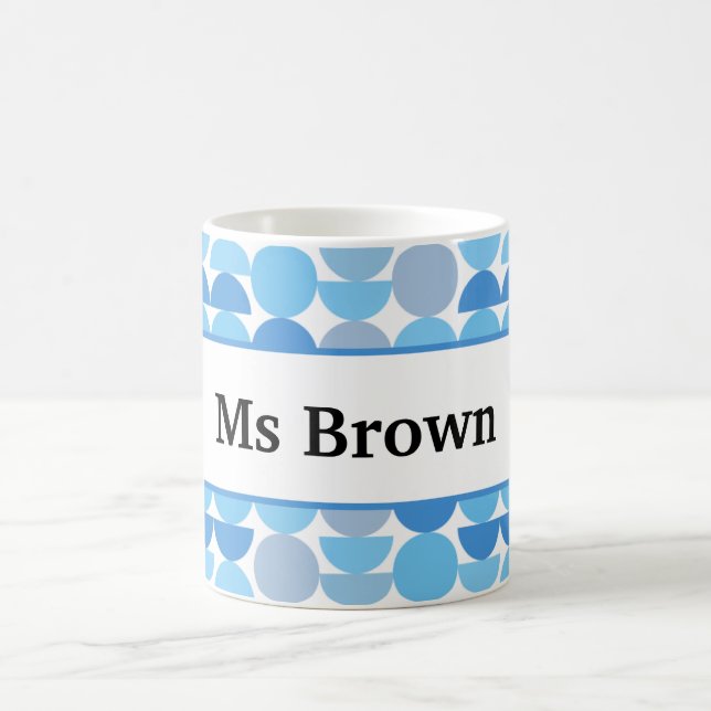 End of Year Teacher Gift Mid Century Editable Name Kaffeetasse (Mittel)