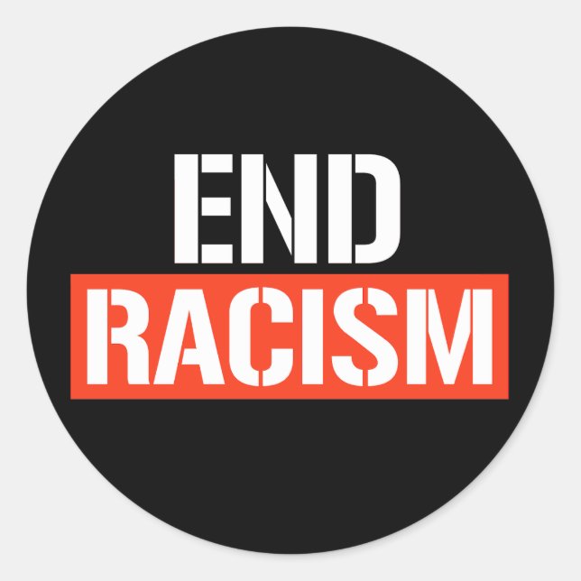 End Racism Classic Round Sticker (Vorderseite)