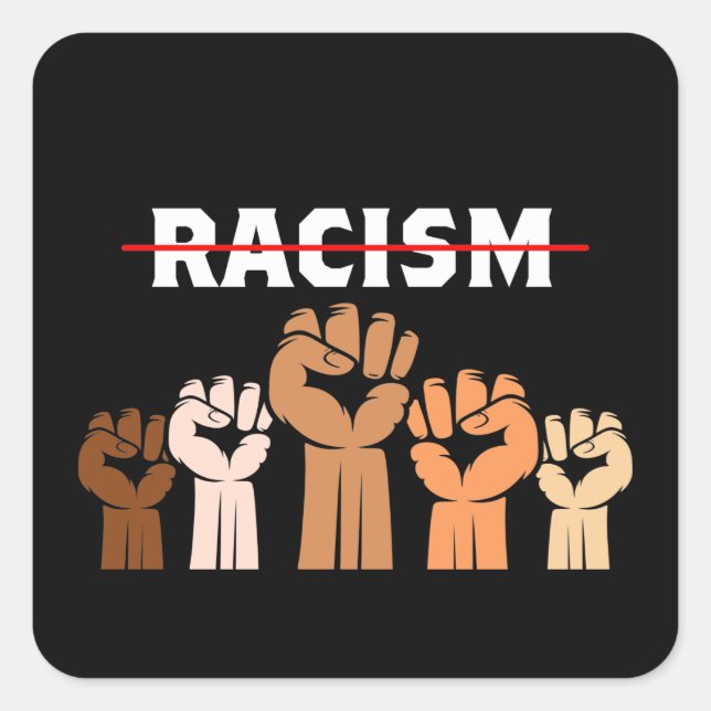 End Racism Multi Shade Fists Sticker (Vorderseite)
