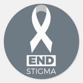 End Stigma for Lungenkrebs Runder Aufkleber