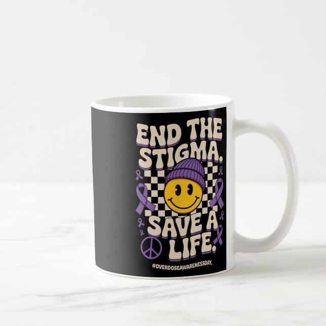 End The Stigma Save A Life Groovy Overdose Awarene Kaffeetasse (Rechts)