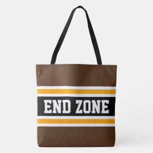 END ZONE 70er Sport Braun Orange Schwarze Streifen
