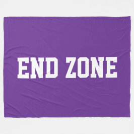 END ZONE Athletic White Text On Fun Royal Purple Fleecedecke
