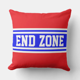 END ZONE Bright Red White Blue Racing Stripes Kissen