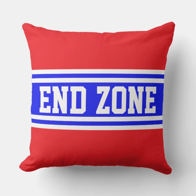 END ZONE Bright Red White Blue Racing Stripes Kissen (Vorderseite)