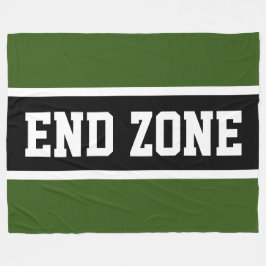 END ZONE Forest Green Schwarz-weiß Athletic Strips Fleecedecke