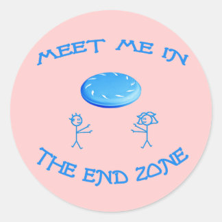 End Zone Frisbee Runder Aufkleber