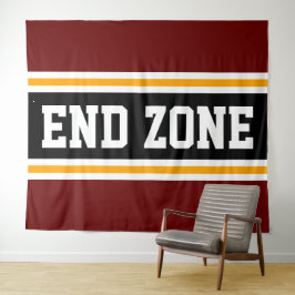 END ZONE Fun Fett Schwarz-weiße, rote Streifen Wandteppich