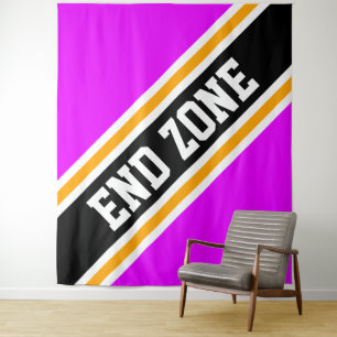END ZONE Helles Rosa Schwarz Racing Streifen Hinte Wandteppich