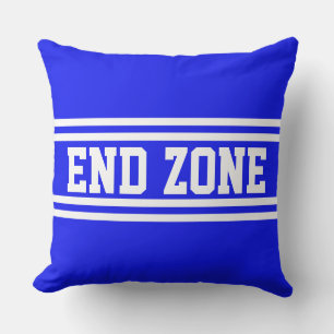 END ZONE königsblau sportlich weiß mit Rennstreife Kissen