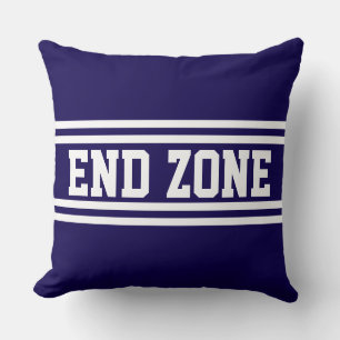 END ZONE Spaßige Navyblaue Sportliche Weiße Rennst Kissen
