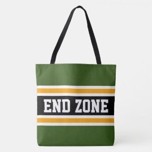 END ZONE Sportlicher Waldgrün Orange Schwarz Strei