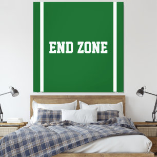END ZONE Weißer Text Kantengestreift Auf Gridiron  Leinwanddruck