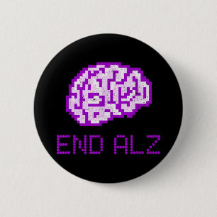 ENDALZ_ Pixel Gehirn Beende Alzheimer-Bewusstsein Button