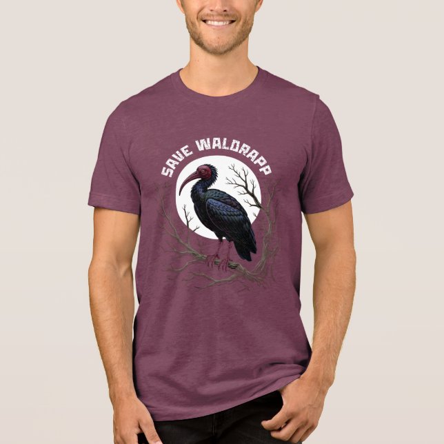 Endangered birds: waldrapp or nortern bald ibis Tri-Blend shirt (Vorderseite)