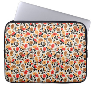 Endblätter des floralen Kunstmusters Laptopschutzhülle