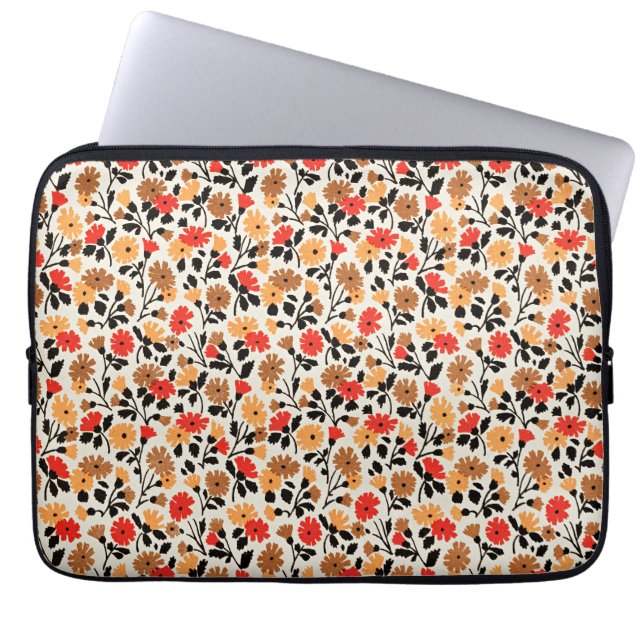 Endblätter des floralen Kunstmusters Laptopschutzhülle (Vorderseite)