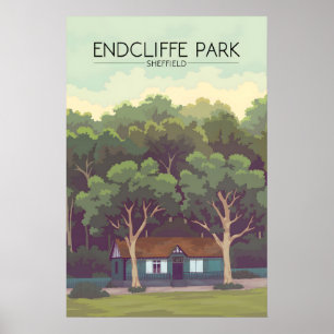 Endcliffe Park Sheffield Reiseplakat Poster