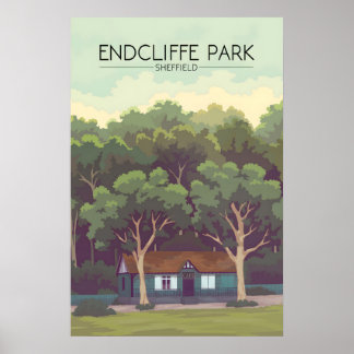 Endcliffe Park Sheffield Reiseplakat Poster